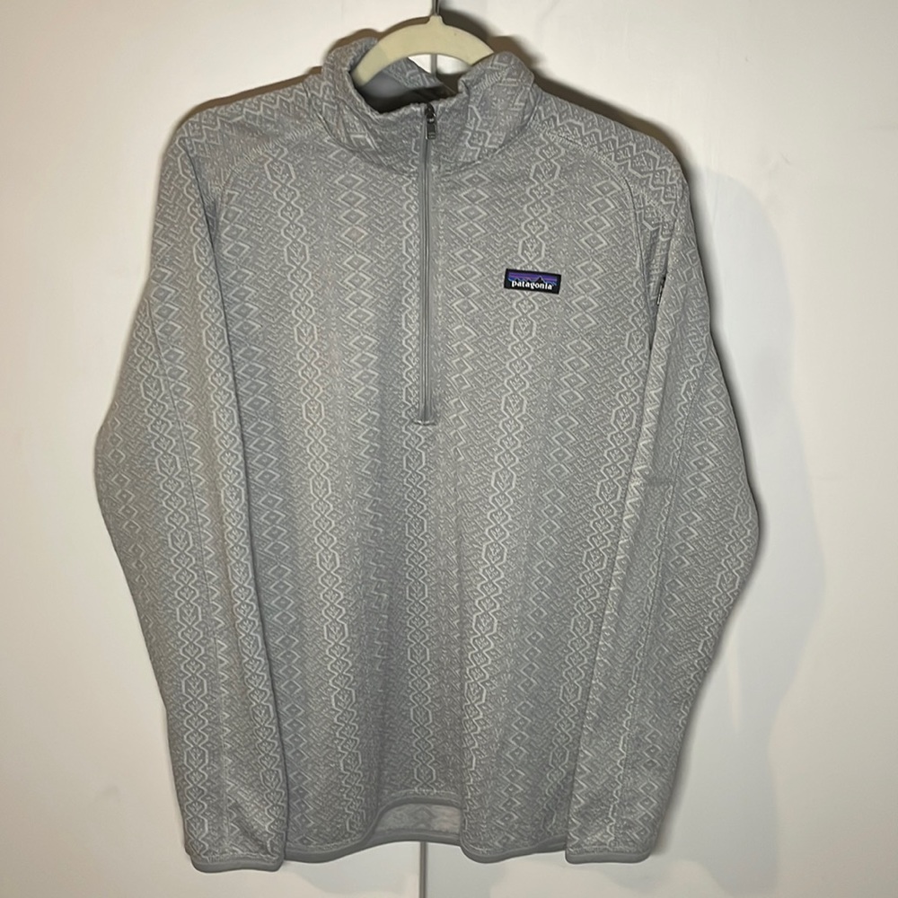 PATAGONIA Women’s Better Sweater 1/4 Zip - Size XL, Grey Pattern
